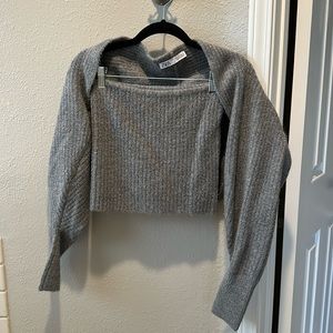 Zara gray wool tube top and shrug